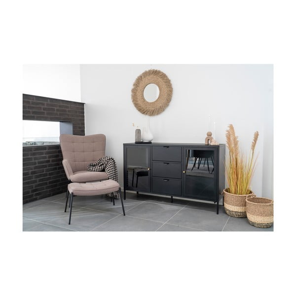 Crna metalna komoda 140x85 cm Dalby – House Nordic-image-1