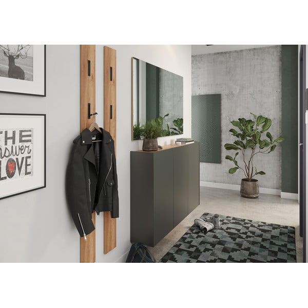 Antracitno sivi viseći ormarić u dekoru hrasta 138x87x25 cm Libbiano – Germania-image-1