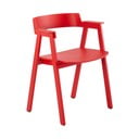 Crvena blagovaonska stolica s naslonima za ruke od punog hrasta Flip – Gazzda