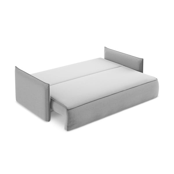 Svijetlo siva baršunasti sklopiva/s prostorom za odlaganje sofa 225 cm Hula – Makamii-image-4