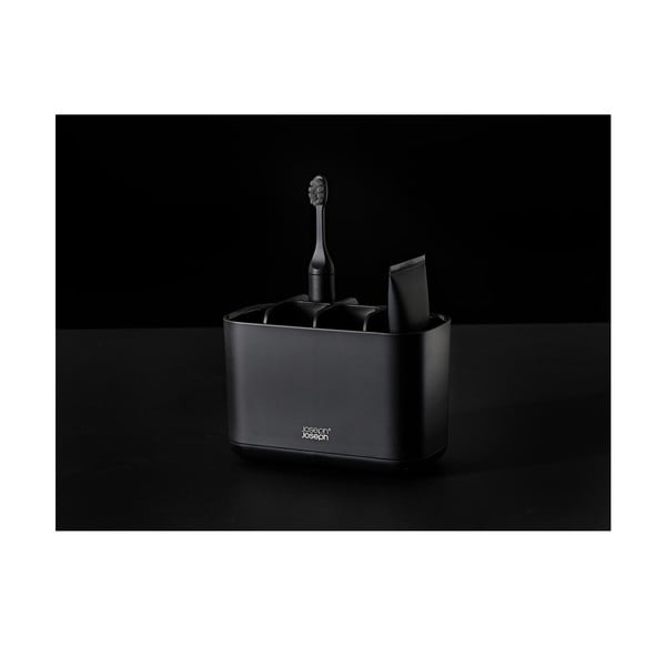 Crni plastičan stalak za četkice za zube EasyStore – Joseph Joseph-image-4