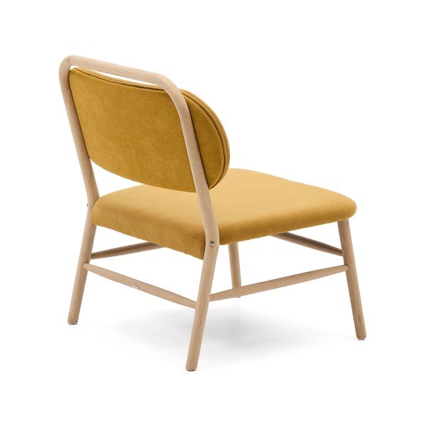 Senf žuta fotelja od šenila Helda – Kave Home-image-4