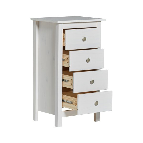 Bijela visoka komoda od masivnog bora 46x80 cm Berna – Marckeric-image-3