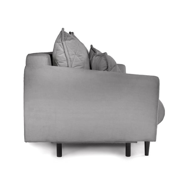 Siva sklopiva/s prostorom za odlaganje sofa od samta 215 cm Bjork – Bonami Selection-image-4