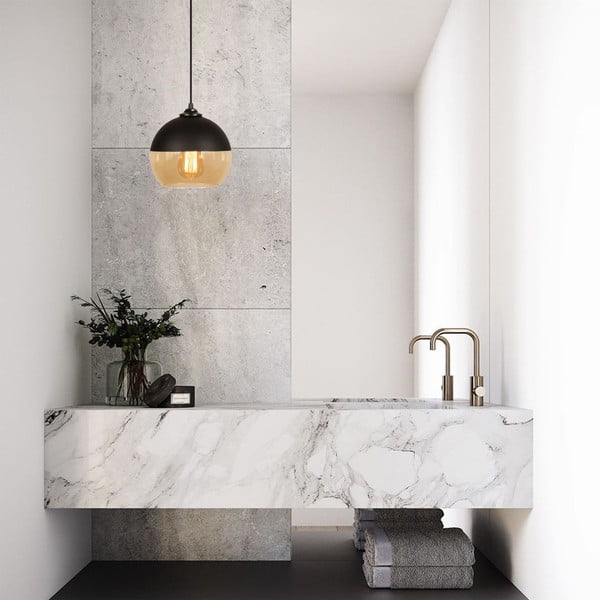 Oker žuta/crna viseća svjetiljka sa staklenim sjenilom ø 20 cm Camini – Opviq lights-image-1