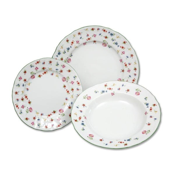 18-dijelni set porculanskih tanjura s cvijećem Thun Bernadotte