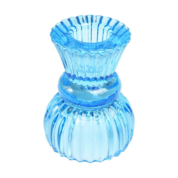 Niski svijećnjak od plavog stakla - Rex London-image-1