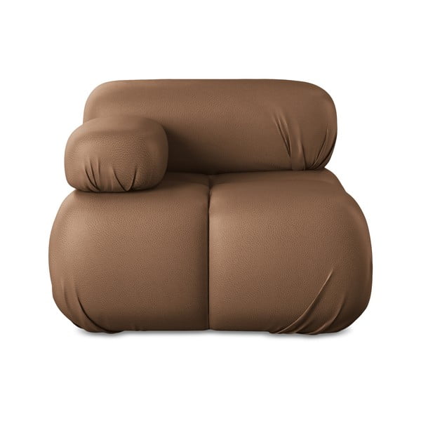 Smeđa modularna sjedeća garnitura od imitacije kože (s lijevim kutom) Lokua – Makamii