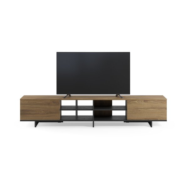 Crna/u prirodnoj boji TV komoda u dekoru hrasta 230x44x36 cm Cequoia – Marckeric-image-2