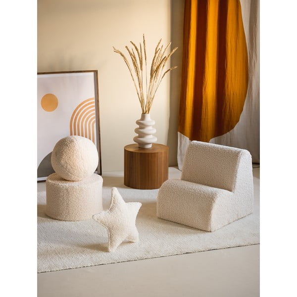 Krem dječja fotelja od bouclé tkanine Cloud – Wigiwama-image-4