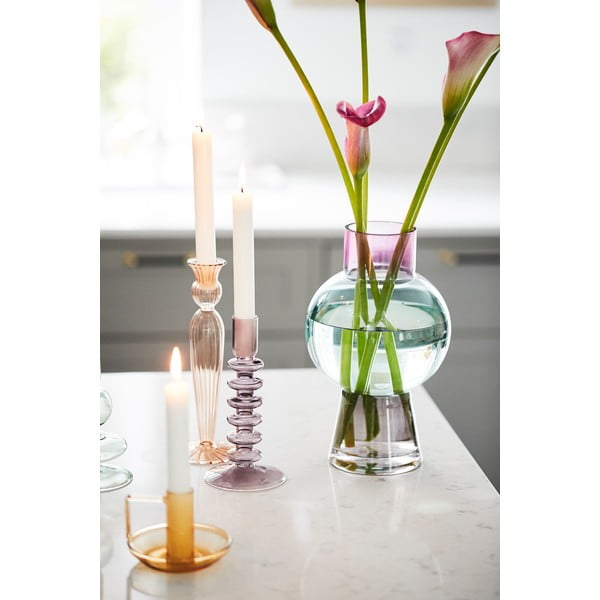 Ružičasti stakleni svijećnjak Bahne & CO-image-3