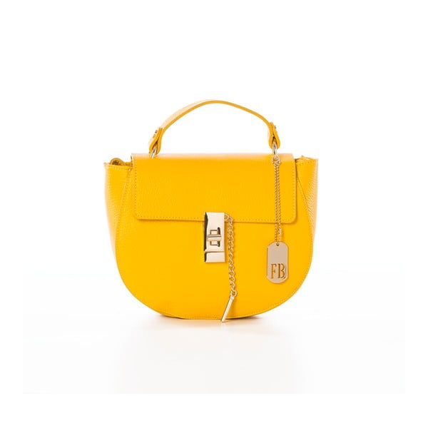 Žuta torbica od prave kože Federice Bassi Kelle