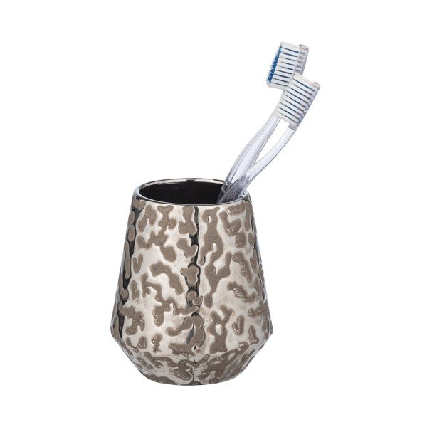 Keramička čašica za četkice za zube srebrne boje Burgos - Wenko-image-2
