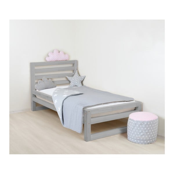 Dječji sivi drveni krevet za jednu osobu Benlemi DeLuxe, 160 x 90 cm