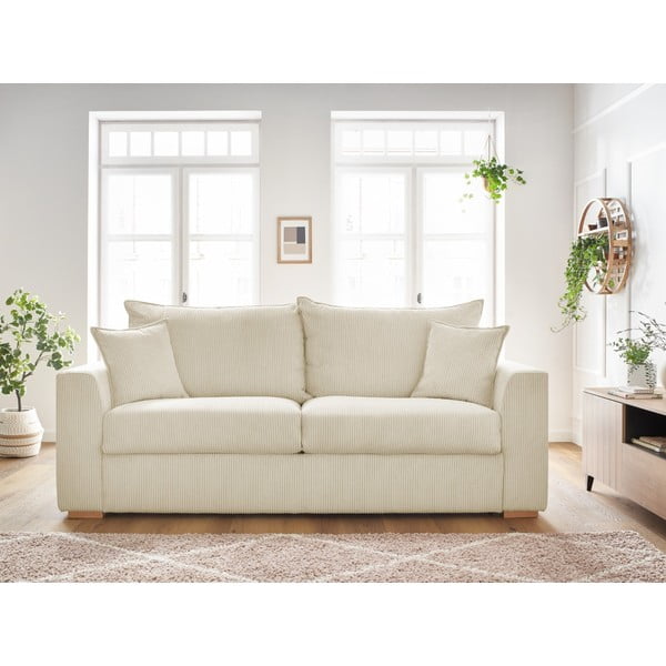 Krem sklopiva sofa od samta 225 cm Augustin – Bobochic Paris-image-1