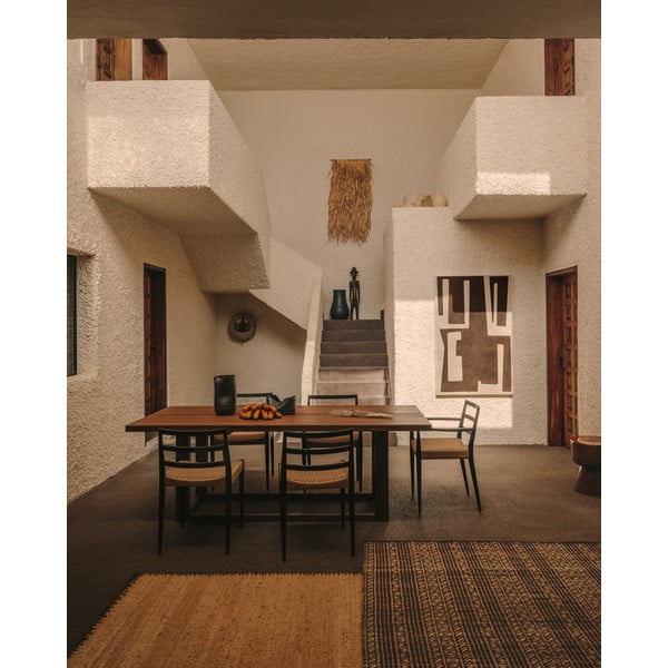 Blagovaonski stol od masivne tikovine u prirodnoj boji 100x220 cm Sashi – Kave Home-image-1