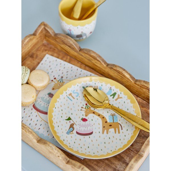 Žuti /krem dječji tanjur od kamenine ø 16 cm Celebrate – Bloomingville Mini-image-1