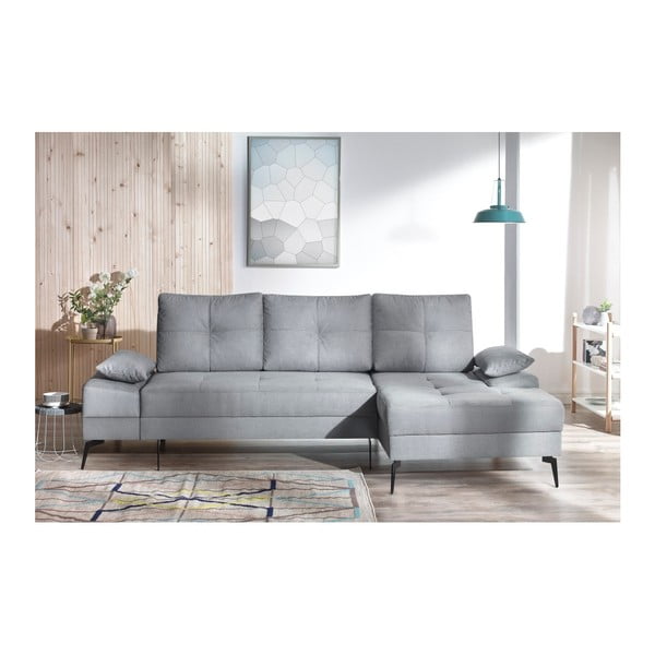 Sivi kauč na razvlačenje Bobochic Paris SVEN III, desni kut