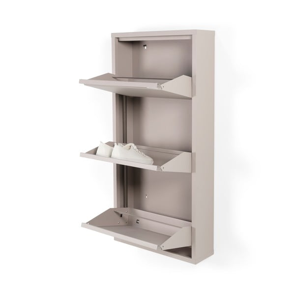 Smeđe-sivi metalni preklopni ormarić za cipele 50x103x15 cm Billy – Spinder Design-image-2