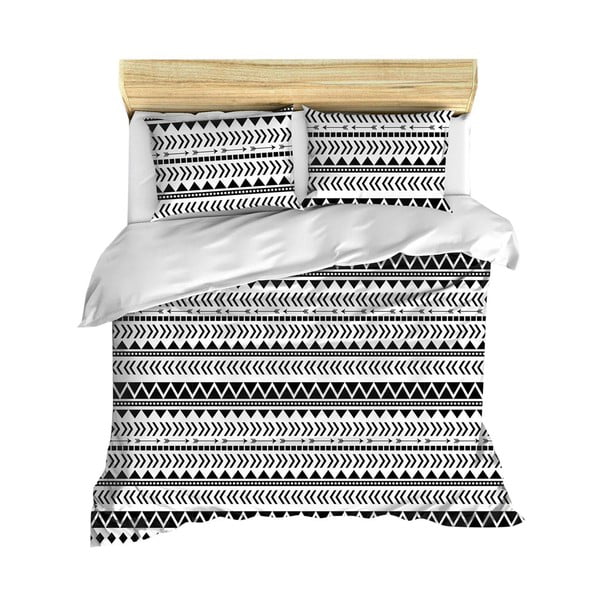 Bijelo-crna posteljina za bračni krevet 200x200 cm Artec - Mijolnir