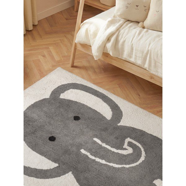 Sivi/krem periv/ručno rađen pamučan dječji tepih 140x200 cm Snuggle Emil – Hanse Home-image-2