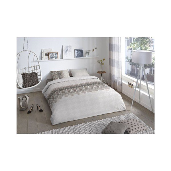 Sivo-smeđe pamučne plahte Dobro jutro Abigale Taupe, 200 x 200 cm-image-1