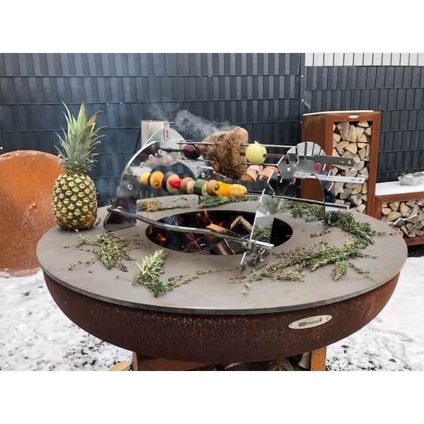 Smeđi vanjski roštilj na drva Remundi Carus M, ø 82 cm-image-4