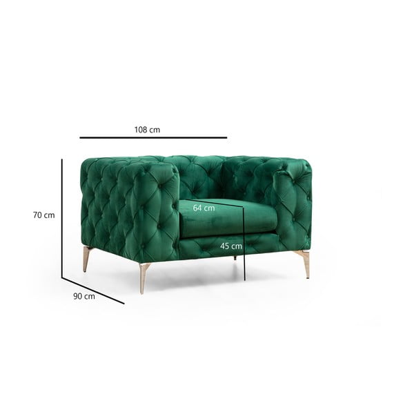 Zelena fotelja Como – Artie-image-3