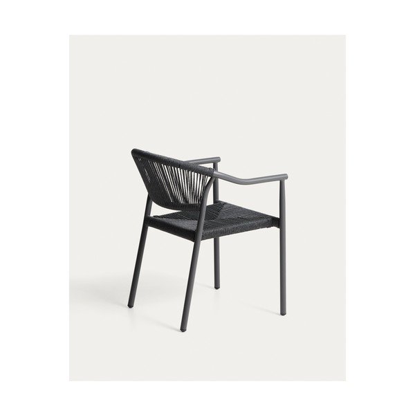 Tamno siva vrtna stolica od ratana Livadia – Kave Home-image-1
