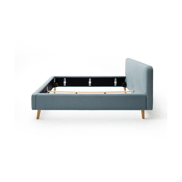 Prljavo plavi tapecirani bračni krevet bez podnice 180x200 cm Mattis – Meise Möbel-image-4