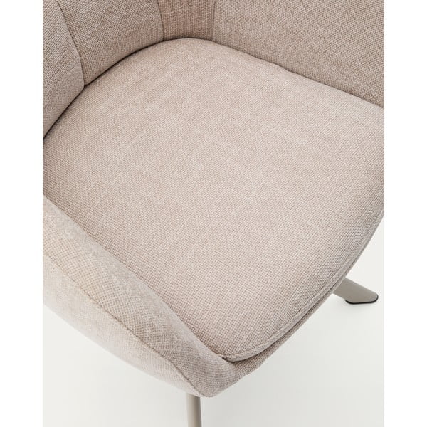 Bež podstavljena blagovaonska stolica s naslonima za ruke Dorina – Kave Home-image-4