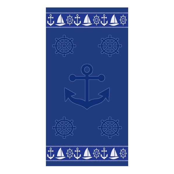Plavi pamučan ručnik za plažu 70x140 cm Anchor – B.E.S.