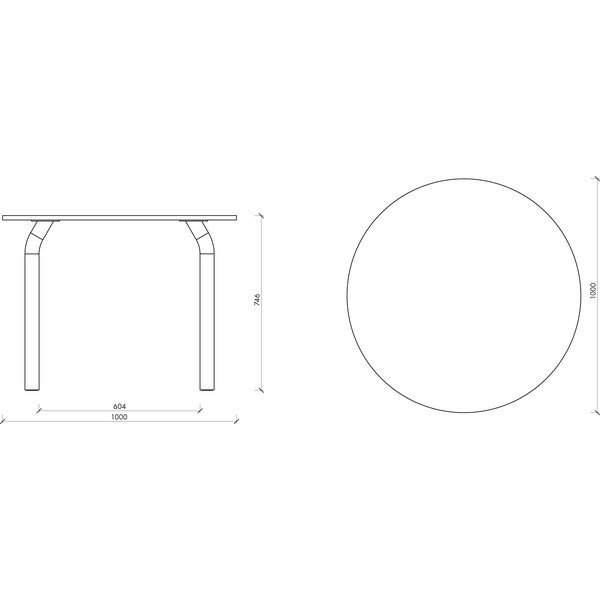 Okrugao blagovaonski stol s pločom stola u dekoru hrasta ø 100 cm Meko – noo.ma-image-3
