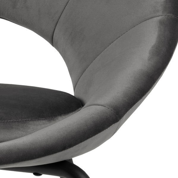 Tamno siva baršunasta blagovaonska stolica Actona Julia-image-1