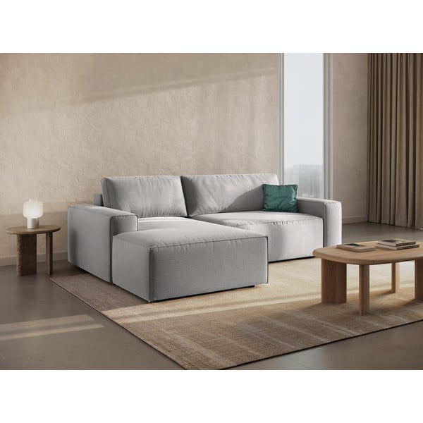 Svijetlo siva sklopiva kutna garnitura (s lijevim kutom) Jodie – Micadoni Home-image-1