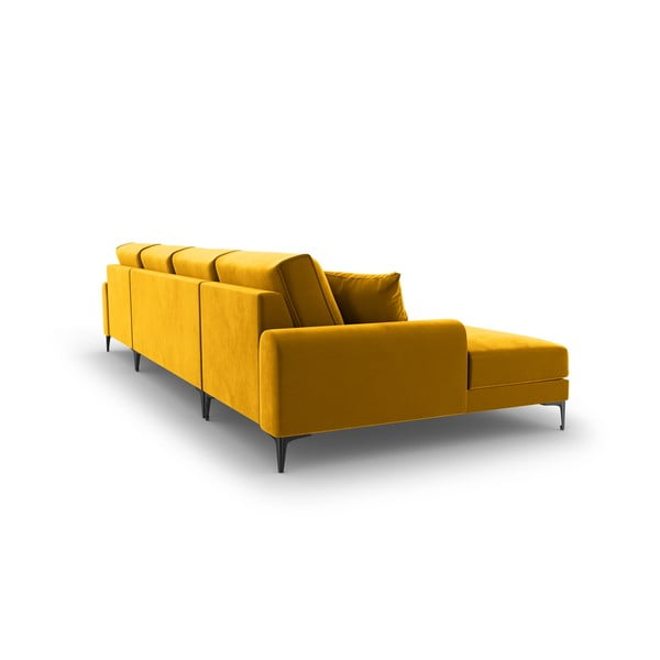Žuta baršunasta garnitura oblika "U" Mazzini Sofas Madara-image-3