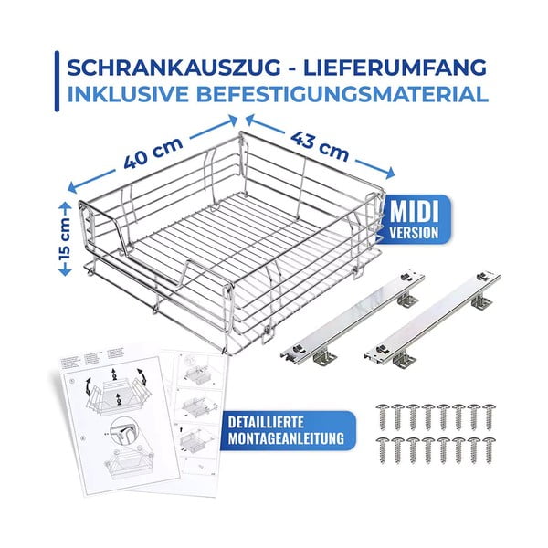 Izvlačna polica od nehrđajućeg čelika Maximex Slide, 51 x 40 cm-image-4