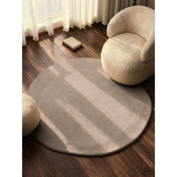 Bež ručno rađen okrugao tepih od mješavine vune ø 160 cm Kari Organic – Villeroy&Boch-image-1