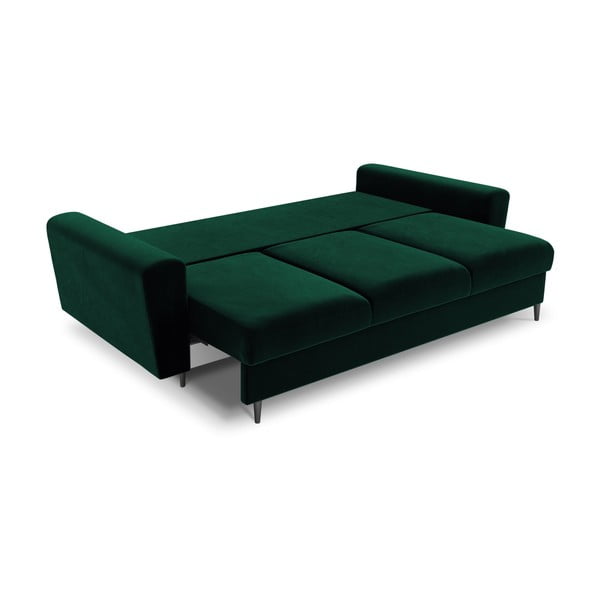 Zelena baršunasti sklopiva/s prostorom za odlaganje sofa 235 cm Kyoto – Cosmopolitan Design-image-2