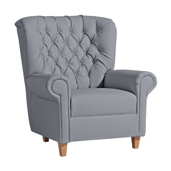 Siva fotelja od imitacije kože Max Winzer Recliner Vicky Leather