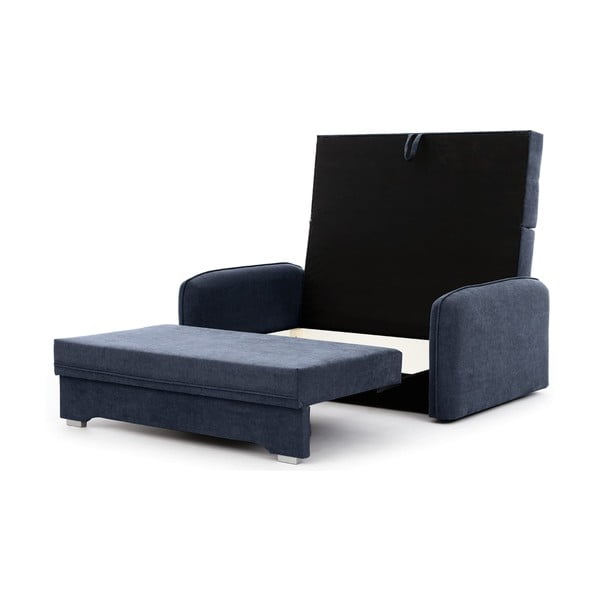 Tamno plava sklopiva/s prostorom za odlaganje sofa od šenila 155 cm Laine – ELTAP-image-2