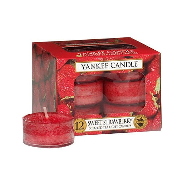 Set od 12 Yankee Candle slatkih jagoda, vrijeme gorenja 4 - 6 sati