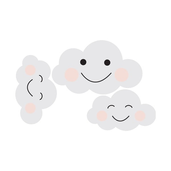 Set od 3 zidne naljepnice Dekornik Cloud Smile