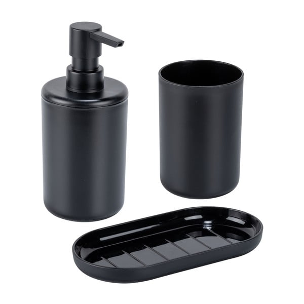 Crni plastičan set pribora za kupaonicu Fano – Allstar-image-1