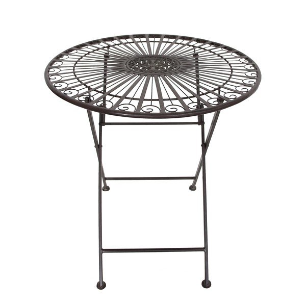 Tamno smeđi metalni vrtni blagovaonski set za 2 osobe – Garden Pleasure-image-4