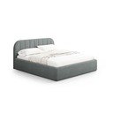 Tamno sivi tapecirani bračni krevet s prostorom za odlaganje s podnicom 140x200 cm Juno – Windsor & Co Sofas