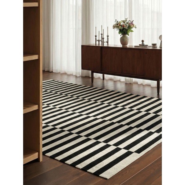Crno-bijeli obostrani/ručno rađen vuneni tepih 200x300 cm Donna – Hanse Home-image-1