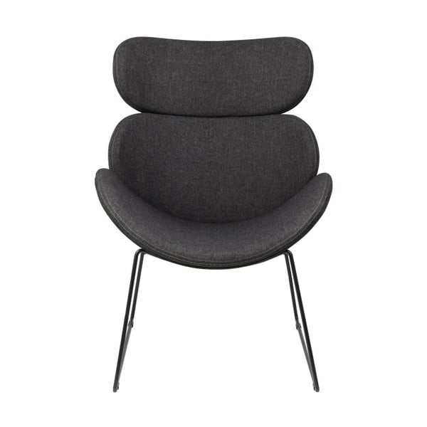 Tamno siva fotelja s crnim nogama Actona Cazar-image-4