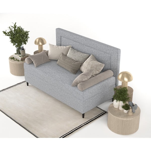 Sivi tapecirani krevet 90x200 cm Alba – Maison de Rêve-image-3