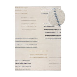 Krem ručno rađen vunen tepih 120x170 cm Dottie Geometric – Flair Rugs